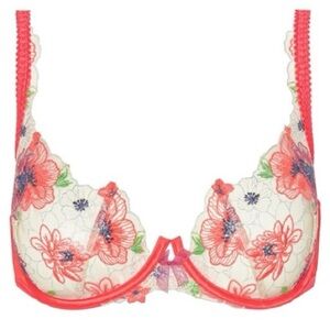 For Love & Lemons Shimmery Zinnia Embroidered Underwire Bra 38D NWT